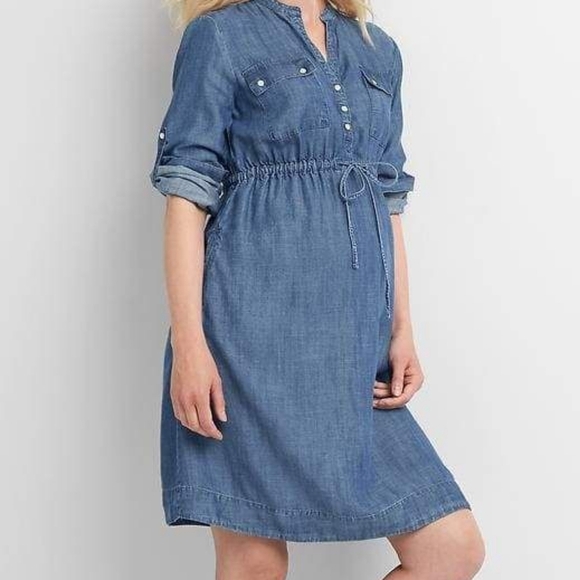 Gap- Used once, denim maternity dress. - Picture 1 of 7
